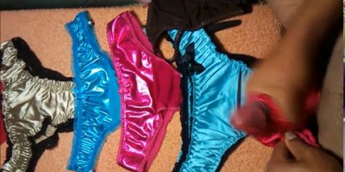 cumshots on satin panties