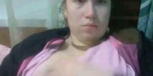 angry girl flashes her tits