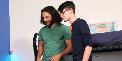 Stepuncle and his boys find their kinky neighbor naked