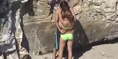 Amateur on the Beach - just married