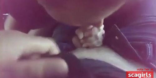 Russian whore sucked 2 cock in a car Cum to her mouth