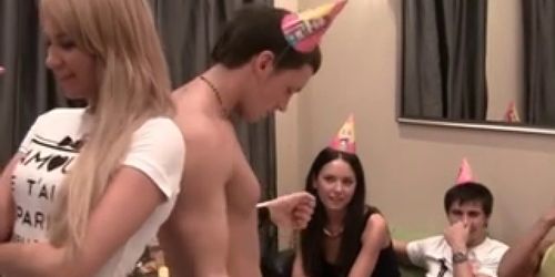 party with stockings, anal fuck, blowjob and cumshots