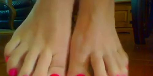 RED NAIL POLISH FOOT