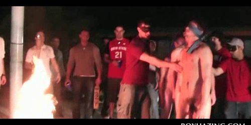 Fraternity pledges rubbing cocks blindfolded