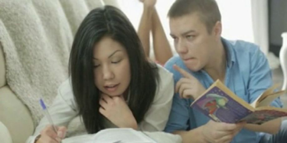 Petite Asian Girl fucking her white BF