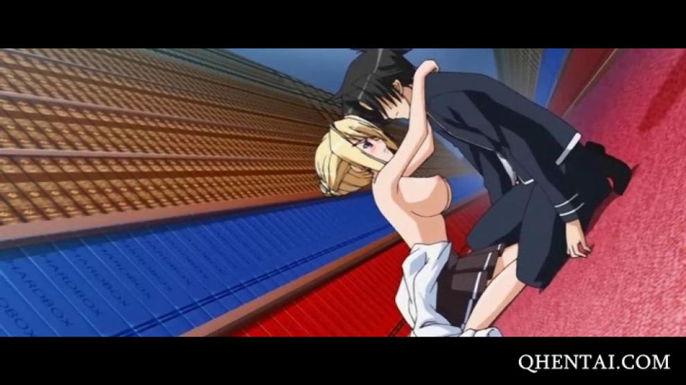 Blonde anime girl getting fucked Blonde Hentai Girl Fucked On The Library Floor Porn Videos